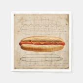 Retro-Diagramm für Hot Dog Serviette (Vorderseite)