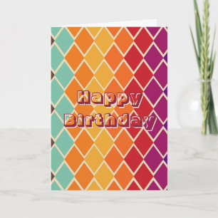 Retro-Diamant-Design Geburtstag Karte