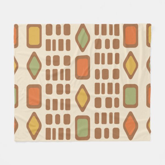 Retro-Diamanten-Rechtecke farbig 1 Fleecedecke (Vorderseite (Horizontal))