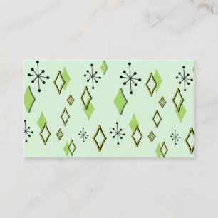 RETRO DIAMANTEN U. STERNEXPLOSIONEN: GRÜNE SZENE VISITENKARTE