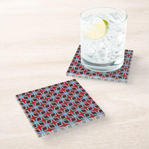 Retro-Diamanten und -Stangen Glasuntersetzer