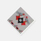 Retro-Diamanten, Vögel und Herzwürmer_Mit Monogram Serviette (Ecke)