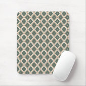 Retro-Diamantgittermuster in Salbeigrün Mousepad (Mit Mouse)