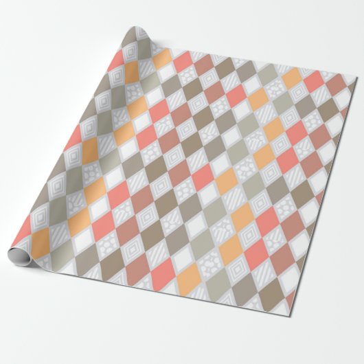 Retro-Diamantmuster Geschenkpapier (Ungerollt)