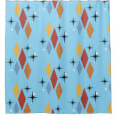 Retro Diamond farbig Duschvorhang (Vorderseite)