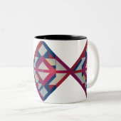 Retro Diamond Geometrie - fett farbig Zweifarbige Tasse (VorderseiteRechts)
