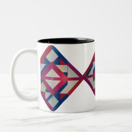 Retro Diamond Geometrie - fett farbig Zweifarbige Tasse