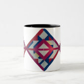 Retro Diamond Geometrie - fett farbig Zweifarbige Tasse (Mittel)