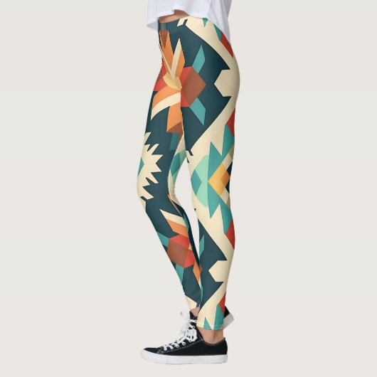 Retro Diamond Ikat Muster Leggings (Links)
