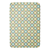 Retro Diamond in Circle Muster Blue Green Gold Badematte (Vorderseite Vertikal)