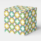 Retro Diamond in Circle Muster Blue Green Gold Geschenkschachtel (Vorderseite)