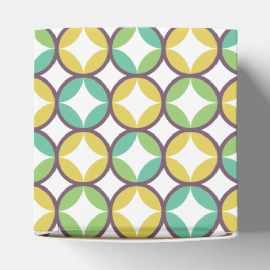 Retro Diamond in Circle Muster Blue Green Gold Geschenkschachtel (Oben)