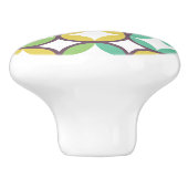 Retro Diamond in Circle Muster Blue Green Gold Keramikknauf (Seitenansicht)