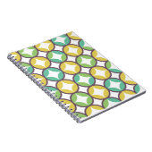 Retro Diamond in Circle Muster Blue Green Gold Notizblock (Rechte Seite)