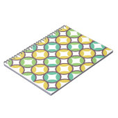 Retro Diamond in Circle Muster Blue Green Gold Notizblock (Linke Seite)