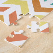 Retro Diamond in Circle Muster Blue Green Gold Puzzle (Seite)