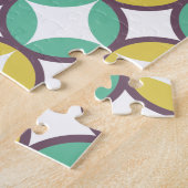 Retro Diamond in Circle Muster Blue Green Gold Puzzle (Seite)