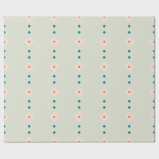 Retro Diamond Muster blaues Geschenk vorhanden Geschenkpapier (Flach)