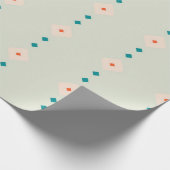 Retro Diamond Muster blaues Geschenk vorhanden Geschenkpapier (Ecke)