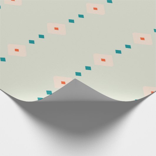 Retro Diamond Muster blaues Geschenk vorhanden Geschenkpapier (Ecke)