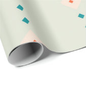 Retro Diamond Muster blaues Geschenk vorhanden Geschenkpapier (Rolleneckpunkt)