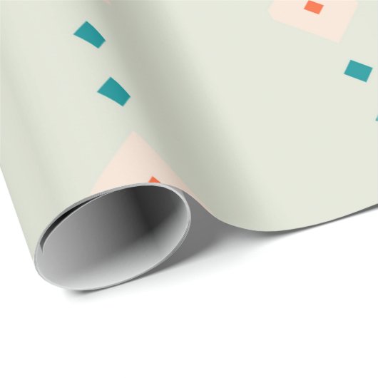 Retro Diamond Muster blaues Geschenk vorhanden Geschenkpapier (Rolleneckpunkt)