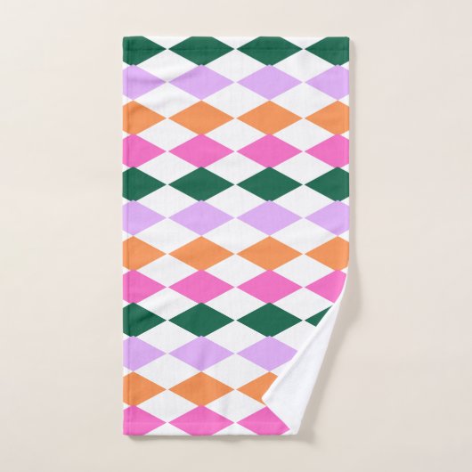 Retro Diamond Muster farbenfrohe Mitte Jahrhundert Badhandtuch Set (Handtuch)