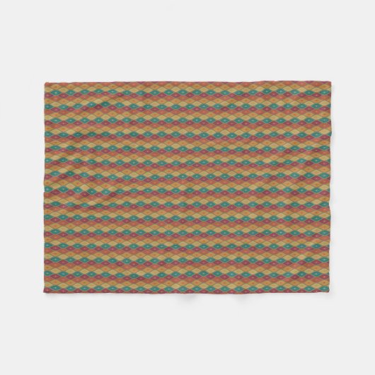 Retro Diamond Pattern Blanket - Modernes Mittelalt Fleecedecke (Vorderseite (Horizontal))