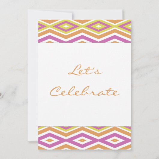 Retro Diamond Print Party Einladung (Rückseite)