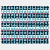Retro Diamond rot, weiß, schwarz Mitte Jahrhundert Fleecedecke (Vorderseite (Horizontal))