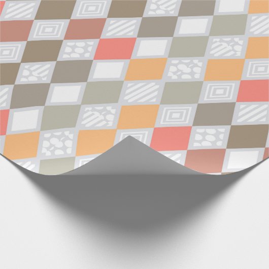 Retro Diamond Shape Muster Geschenkpapier (Ecke)