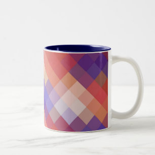 Retro Diamond Zickzack Muster Zweifarbige Tasse