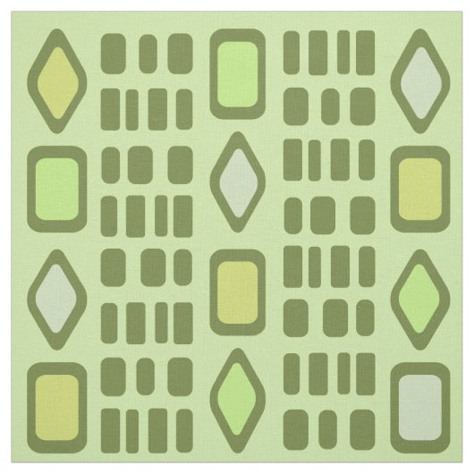 Retro Diamonds Rechtecke Chartreuse Stoff (Muster)