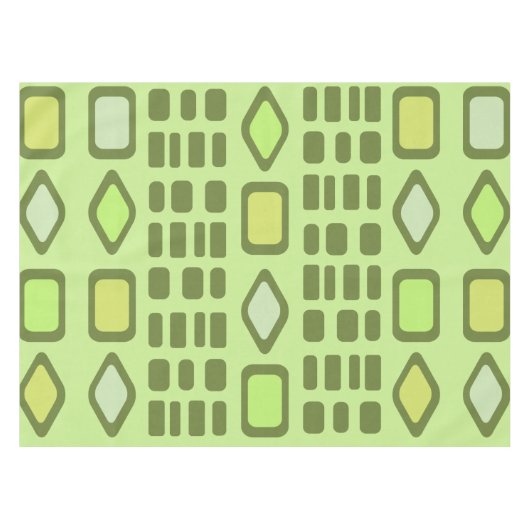 Retro Diamonds Rechtecke Chartreuse Tischdecke (Vorderseite (Horizontal))