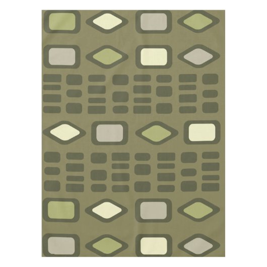 Retro Diamonds Rechtecke Olive Green Tischdecke (Vorderseite)