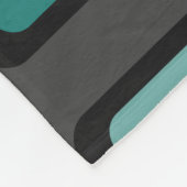 Retro Diamonds Rechtecke Schwarz Türkis Fleecedecke (Ecke)