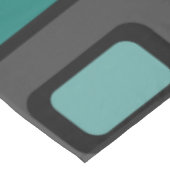 Retro Diamonds Rechtecke Schwarz Türkis Tischdecke (Schrägansicht)