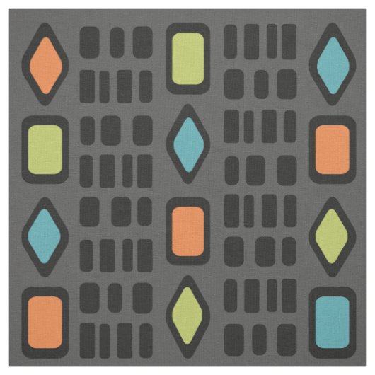 Retro Diamonds Rectangle, mehrfarbig 5 Stoff (Muster)