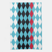 Retro Diamonds rot, weiß, schwarz Geschirrtuch (Vertikal)