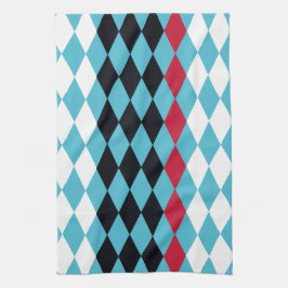 Retro Diamonds rot, weiß, schwarz Geschirrtuch