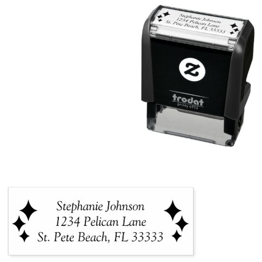 Retro Diamonds Rücksendeadresse Permastempel (Beispiel)