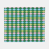 Retro Diamonds Weihnachtsfarben grün, rot und blau Fleecedecke (Vorderseite (Horizontal))