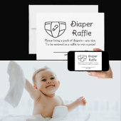 Retro Diaper Raffle Babydusche Umschließkarte Einladung