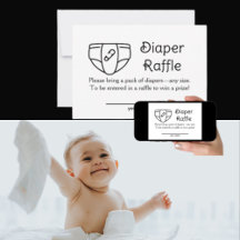 Retro Diaper Raffle Babydusche Umschließkarte