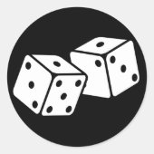 Retro Dice Runder Aufkleber (Vorderseite)