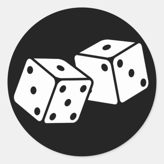 Retro Dice Runder Aufkleber (Vorderseite)