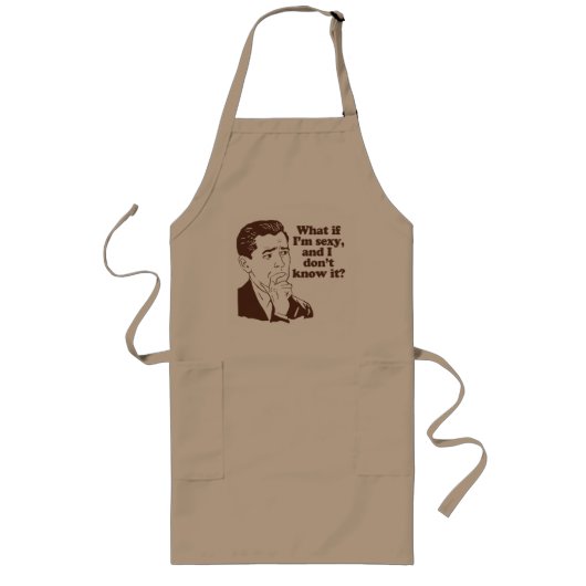 Retro die Art-Spaß der lustigen Männer Lange Schürze (Vorne)