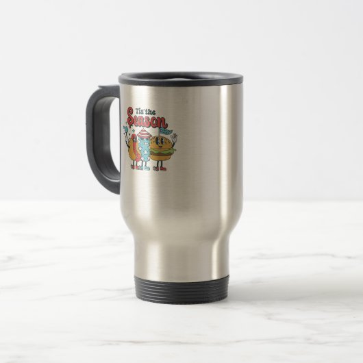 Retro dies ist das Party der Jahreszeit in den USA Reisebecher (Vorderseite Links)