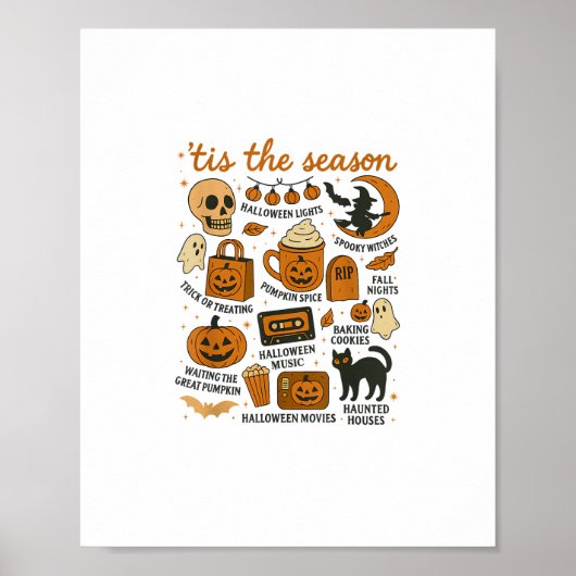 Retro Dies ist die Jahreszeit Halloween Saison Her Poster (Vorne)