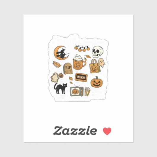 Retro Dies ist die Jahreszeit lustige Halloween Ja Aufkleber (Blatt)
